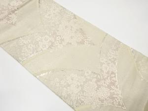 アンティーク　草花模様織出し袋帯（材料）